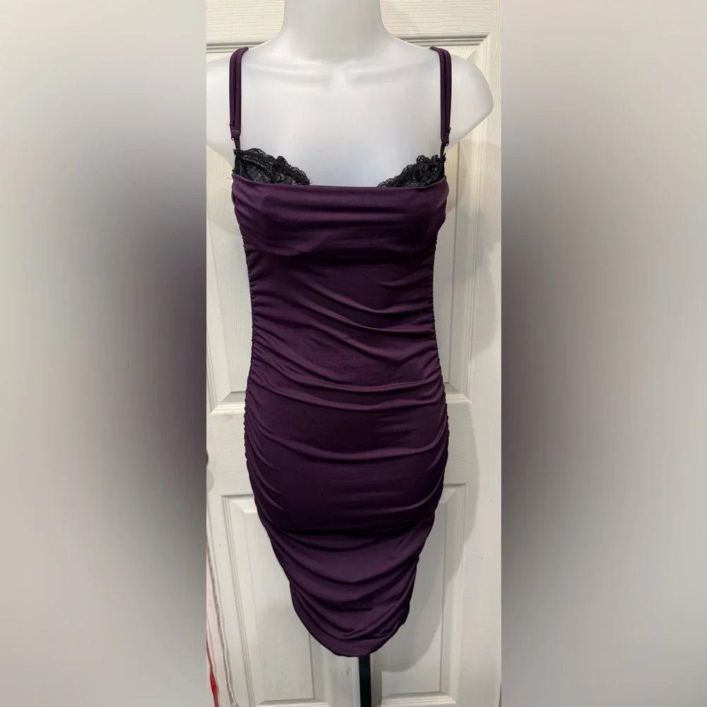 “Prom” Dreamgirl Deep Purple Mini Dress - Picture 3 of 5